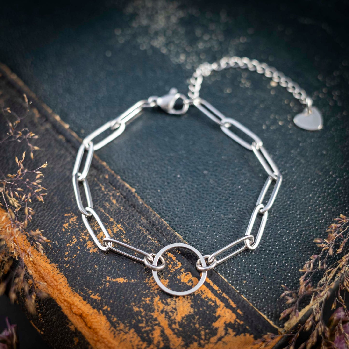 Süßes Armband mit Kreis, Schutzsymbol, Edelstahl silberfarben