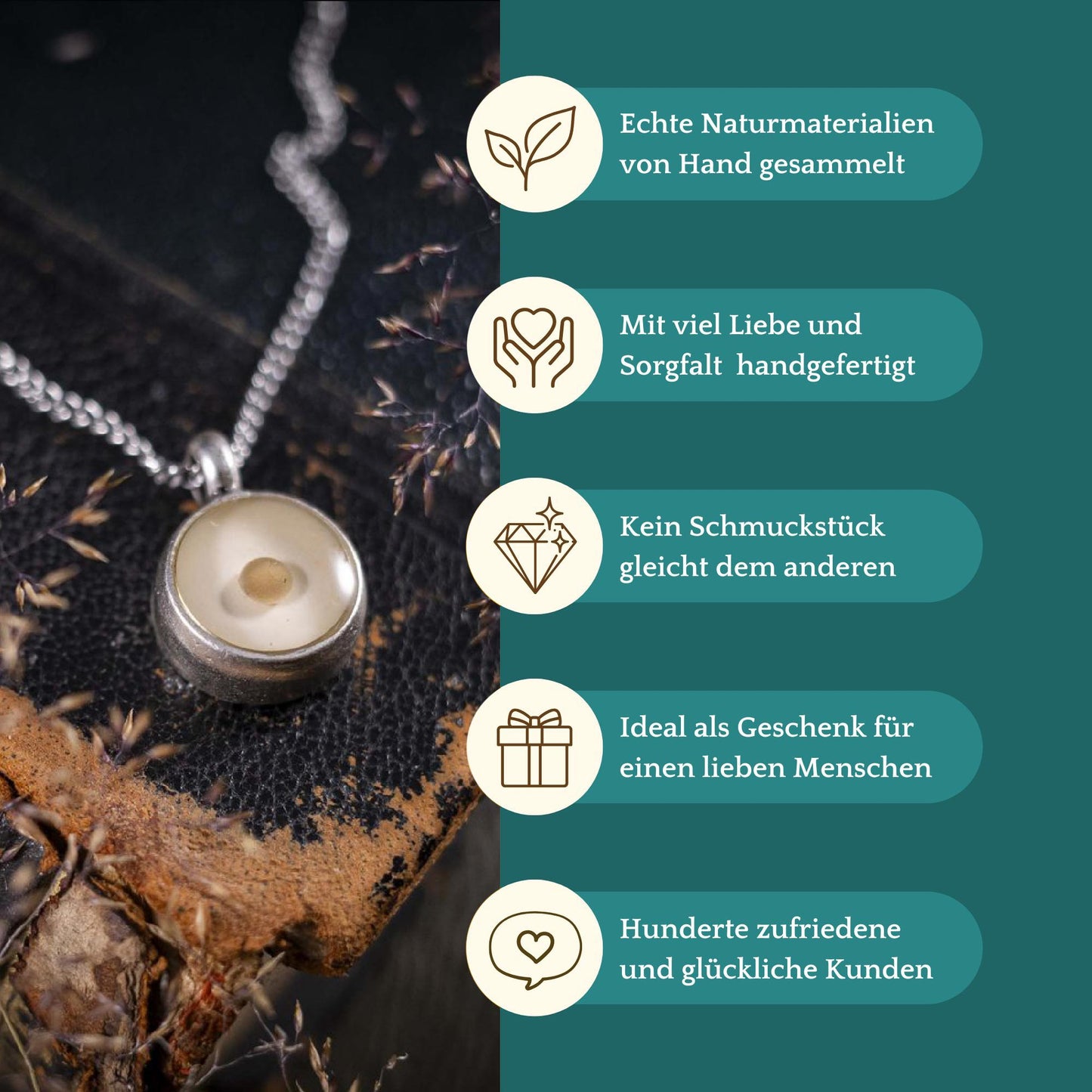 Anhänger mit echtem Senfkorn, versilbert, Symbol für Glaube, Neubeginn, Hoffnung