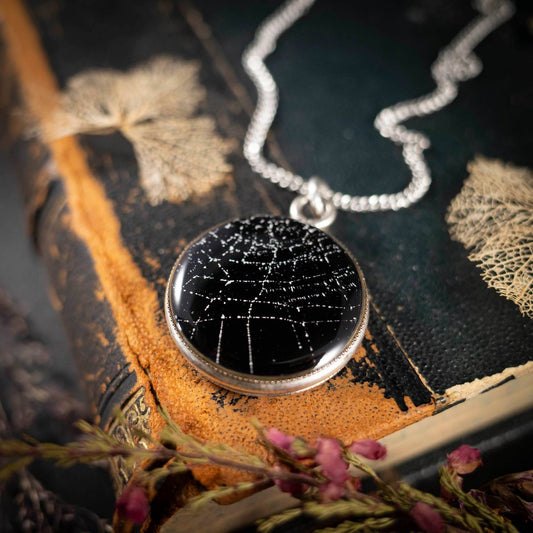 Anhänger mit echtem Spinnennetz, versilbert, #2