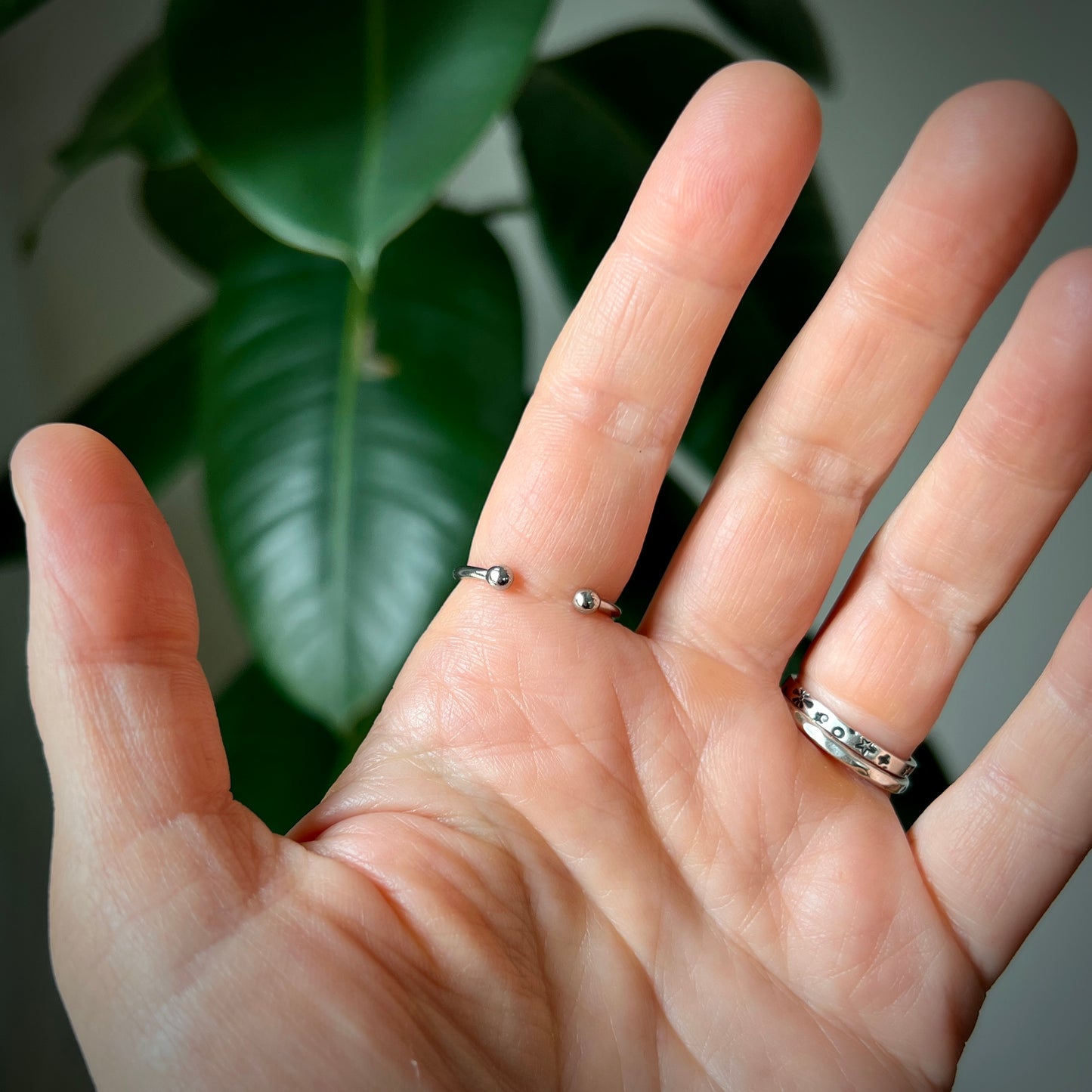 Vergissmeinnicht Ring, Edelstahl silberfarben