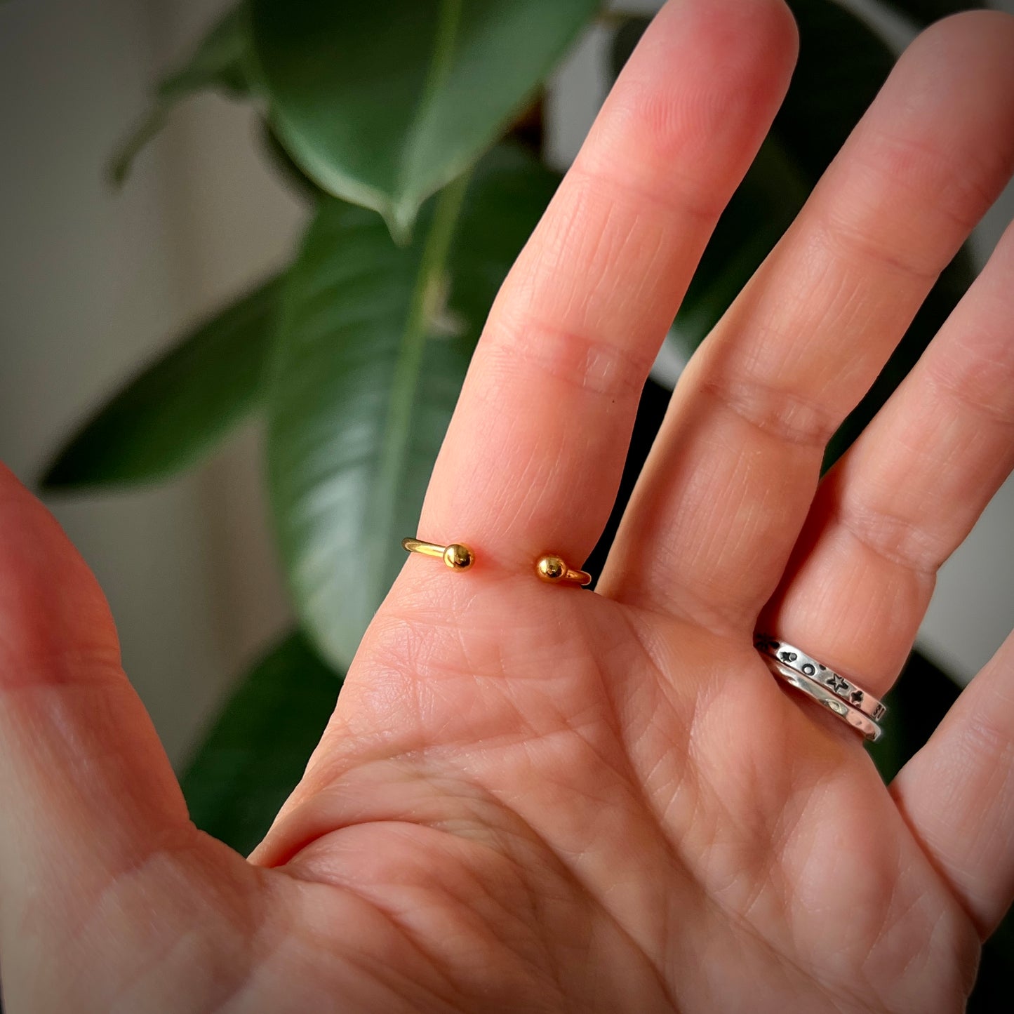 Vergissmeinnicht Ring, Edelstahl goldfarben