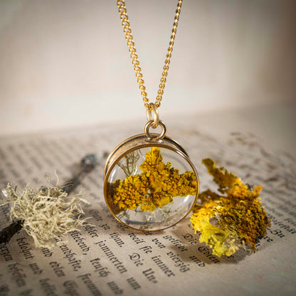 Schätze des Waldes - Anhänger mit Flechte, rund 24k vergoldet, #3