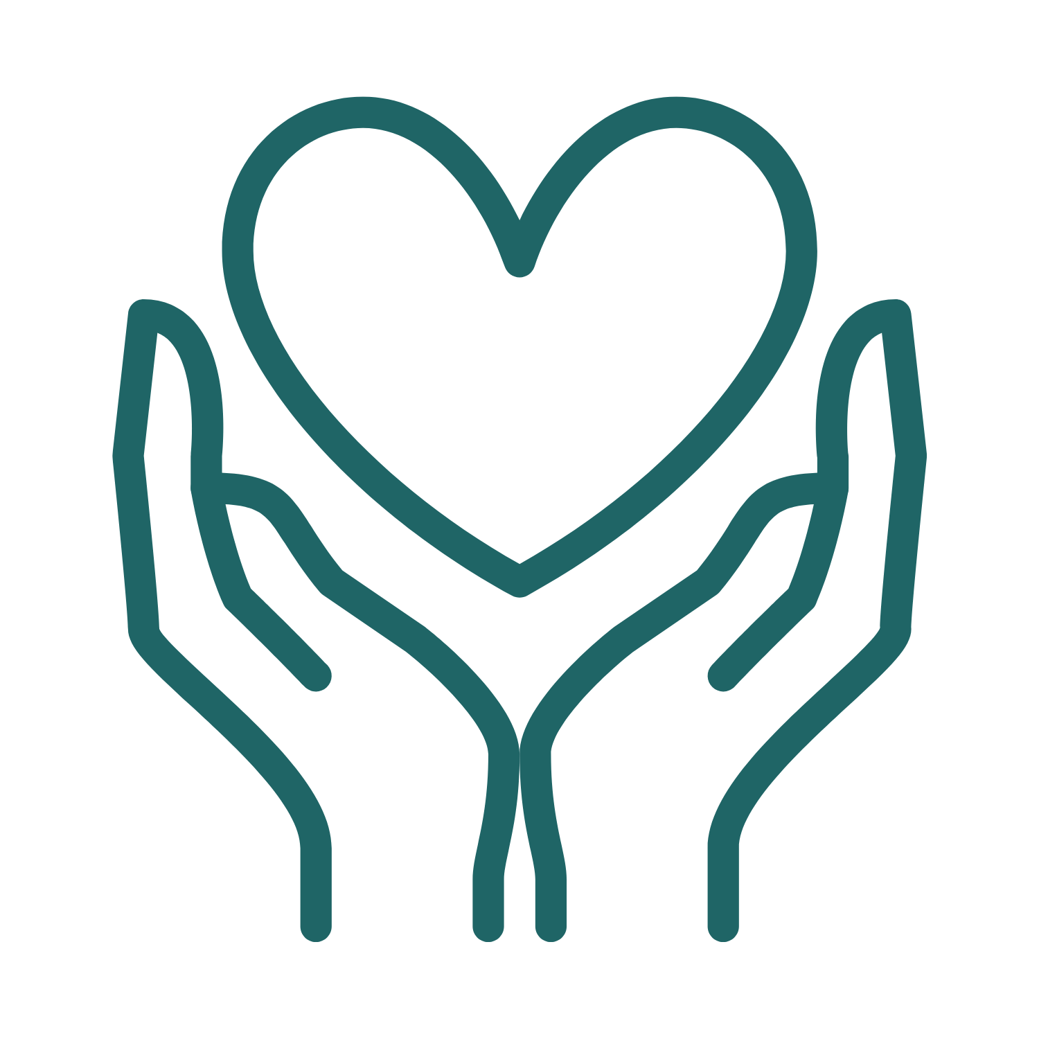 Zwei Händen halten ein Herz Symbol